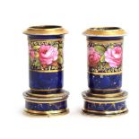 A pair of Spode blue-ground spill vases, circa 1820-1825, iron-red marks, pattern no. 2573, each