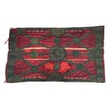 Very old Indian textile, very fine hand woven deep red silk backed onto handwoven cotton