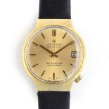 A RARE GENTLEMAN'S 14CT GOLD JUNGHANS DATO-CHRON CHRONOMETER ELECTRONIC WRIST WATCH CIRCA 1970s