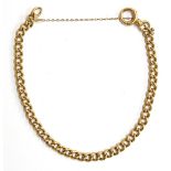 A 18ct curb link bracelet with safety chain, 16g