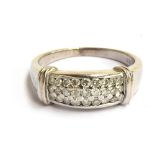 An 18ct white gold ring pave set diamond ring, size R.5, gross weight 6.5g