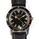 A GENTLEMAN'S STAINLESS STEEL PAUL MARCHAL SKIN DIVER WRIST WATCH CICRA 1950s, case marked Zeriam