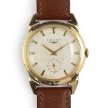 A GENTLEMAN'S 10K GOLD FILLED LONGINES WRIST WATCH CIRCA 1950s