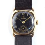 A GENTLEMAN'S 9CT ROSE GOLD OMEGA WRIST WATCH CIRCA 1950s, Hallmarked Birmingham