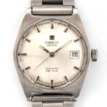 A GENTLEMAN'S STAINLESS STEEL TISSOT PR516 WRIST WATCH CIRCA 1971, ref 44620-4X, SILVER DIAL WITH