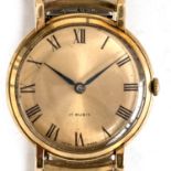A GENTLEMAN'S 9CT GOLD WRIST WATCH Replacement dial, CYMA marked DS&S case, Movement: 21J, manual