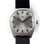 A GENTLEMAN'S STAINLESS STEEL OMEGA GENEVE WRIST WATCH DATED 1968, REF 135041
