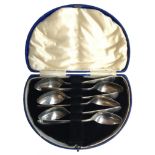 A cased set of silver coffee spoons, 2.3oz