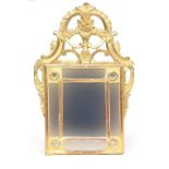 A pair of Italian Directoire giltwood wall mirrors, the square plate with rectangular borders and