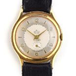 A GENTLEMAN'S STEEL AND GOLD PLATED SMITHS DELUXE WRIST WATCH CIRCA 1950s, PARCHMENT TWO-TONE