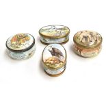 A set of four modern Bilston & Battersea enamel boxesof the 'World Wildlife Collection' U.K. edition