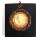 A 19th century wax cast portrait medallion of Lord Seaford (1771 - 1845), circular, 5.5cmD, i laurel