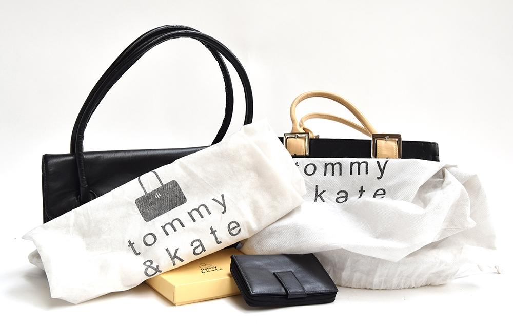 Two handbags from Tommy and Kate, one black with tan handles and silver coloured buckles (19x 33cm - Image 2 of 2