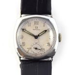 A GENTLEMAN'S STAINLESS STEEL OMEGA WRIST WATCH DATED 1934