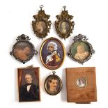 A group of eight portrait miniatures (8) Provenance: from the estate of Elizabeth Pepys-Cockerell,