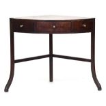 An early 19th century mahogany bowfront corner wash stand, cut down Provenance: from the estate of