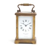 A MAPPIN & WEBB CARRIAGE CLOCK WITH FRENCH MOVEMENT Case: WIDTH 8cm, HEIGHT 11cm, DEPTH 61/2 cm