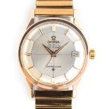 A FINE GENTLEMAN'S ROSE GOLD CAPPED OMEGA CONSTELLATION CHRONOMETER WRIST WATCH DATED 1962, REF