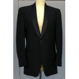 A gent's single breasted dinner jacket and trousers retailed by Harrods