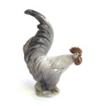 Royal Copenhagen figure of a cockerel, with green printed and underglaze blue factory marks, model