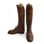 A pair of Wildsmith & Co, Duke Street London gent's brown field boots, approximately size 8.5,