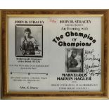 A framed signed programme for 'An Evening with The Champion of Champions' signed by Marvin Hagler