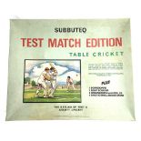 A Subbuteo Test Match edition of table cricket, complete and boxed