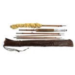 A split cane 8' six piece travel rod with two spare top sections producing a stiffer action, maker