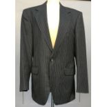 A Magee single breasted two piece grey pinstripe wool suit,