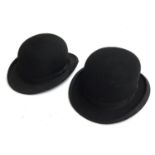 Two gent's bowler hats, one by Moores of London, both size 7 1/4