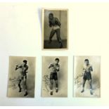 Boxing interest, a signed promotional photograph of Randolph 'Randy' Turpin, together with three