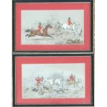 J.F. Herring Sr. (1795-1865), two hand coloured 19th century prints of fox hunting scenes, published