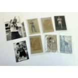 A selection of eight boxing photographs, featuring Joe Bugner, Barry McGuigan, John Ryan, Tommy Ryan