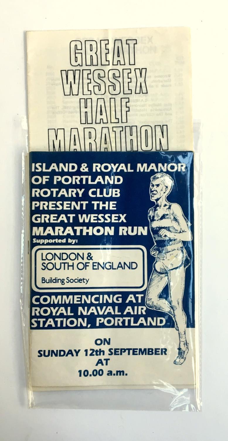 Four marathon programmes, Great Wessex Marathon 1983, Great Wessex Half Marathon 1985, Great