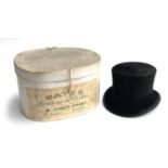 A Lock & Co. Hatters, London silk top hat, approx. size 7 1/4, in a Bates of St Jame's hat box