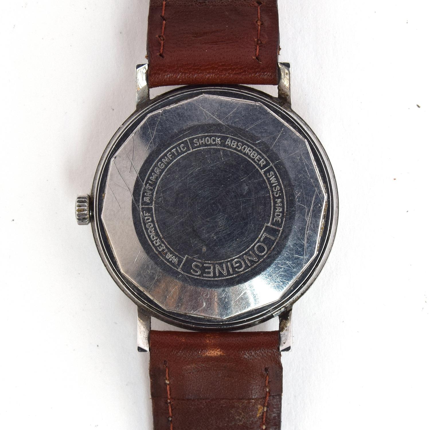 A LONGINES GENTLEMAN'S STEEL AUTOMATIC WRIST WATCH Circa 1960s, silvered dial with raised silver - Image 3 of 3