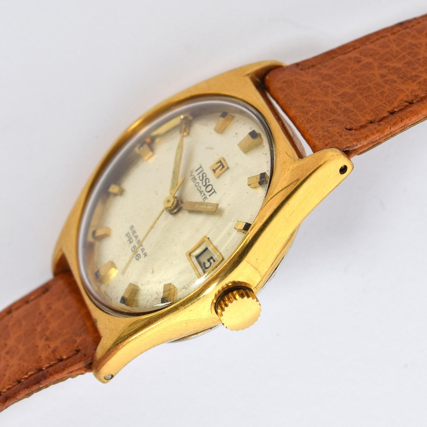 A TISSOT VISODATE SEASTAR PR516 GENTLEMAN'S STEEL AND GOLD PLATED WATCH Circa 1960s, silvered dial - Image 2 of 3