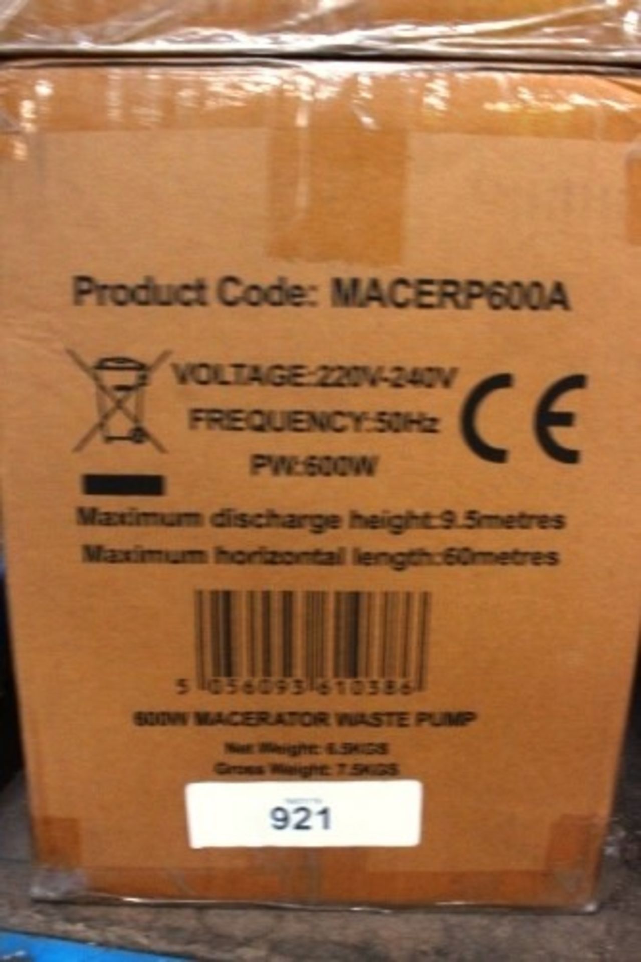 A 600W macerator waste pump, product code MACERP600A - Sealed new in box (GS9)