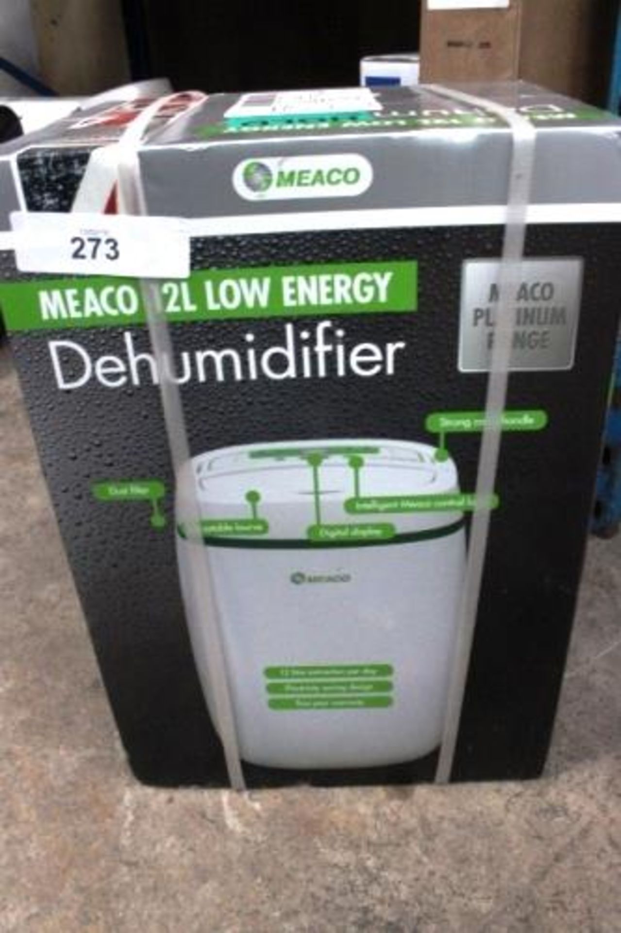 A Meaco 12ltr low energy dehumidifier, model MPR180800092 - Sealed new in box (ESB3)
