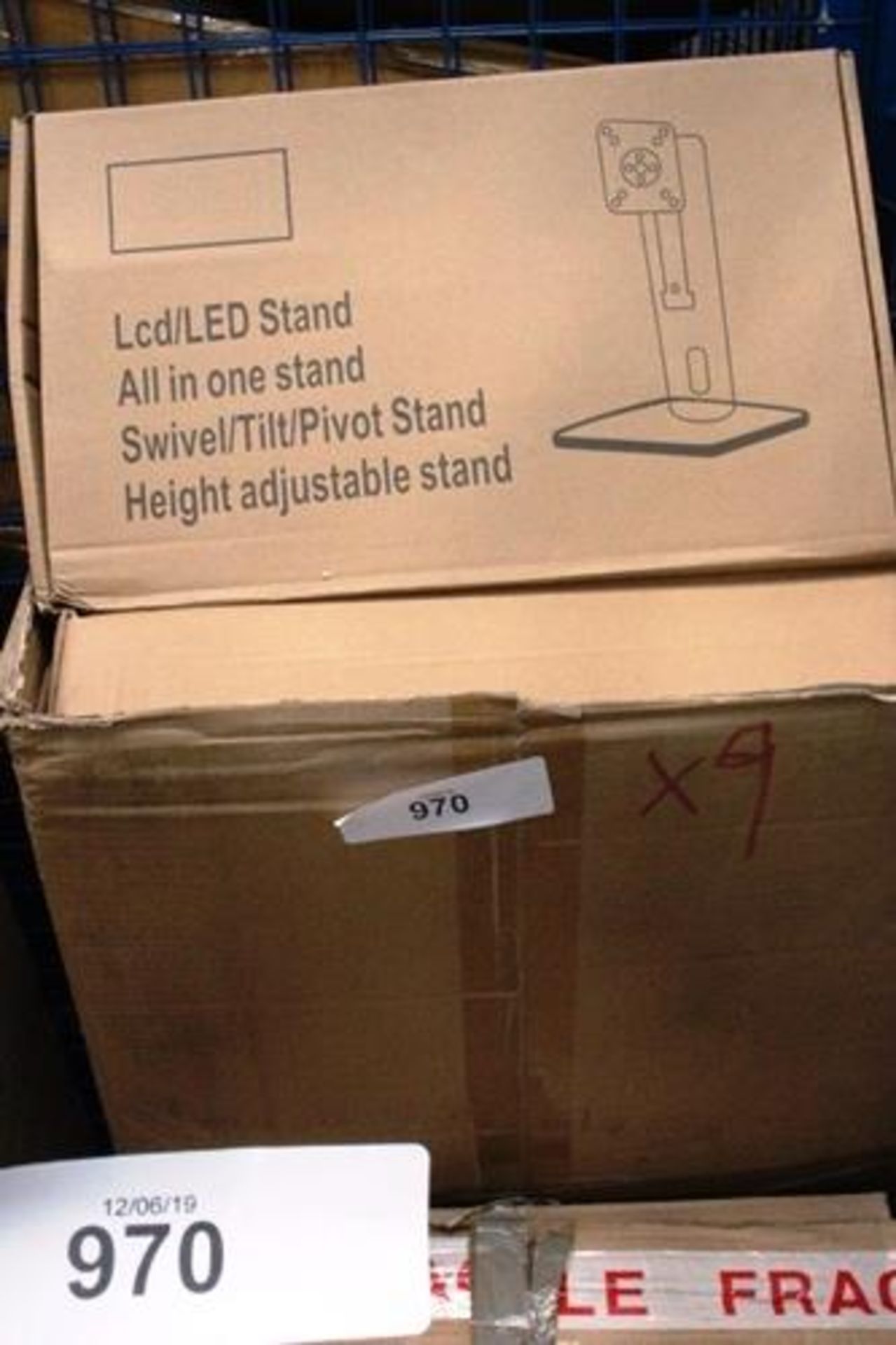 9 x adjustable height monitor stands, model 4711404022272 - Sealed new in box (GF26)