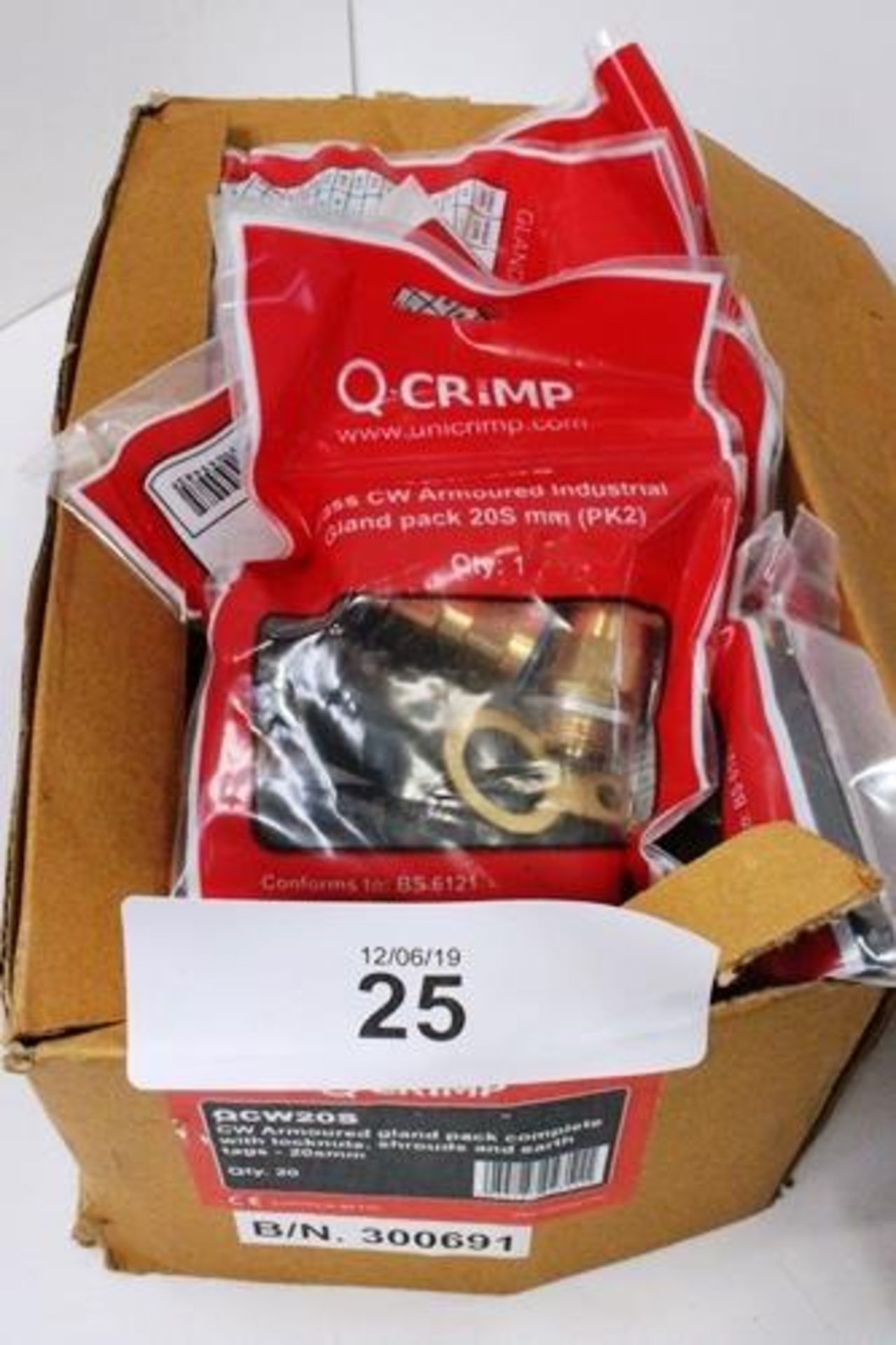 20 x packs Q-Crimp gland pack, type QCW20S - New (TC2)