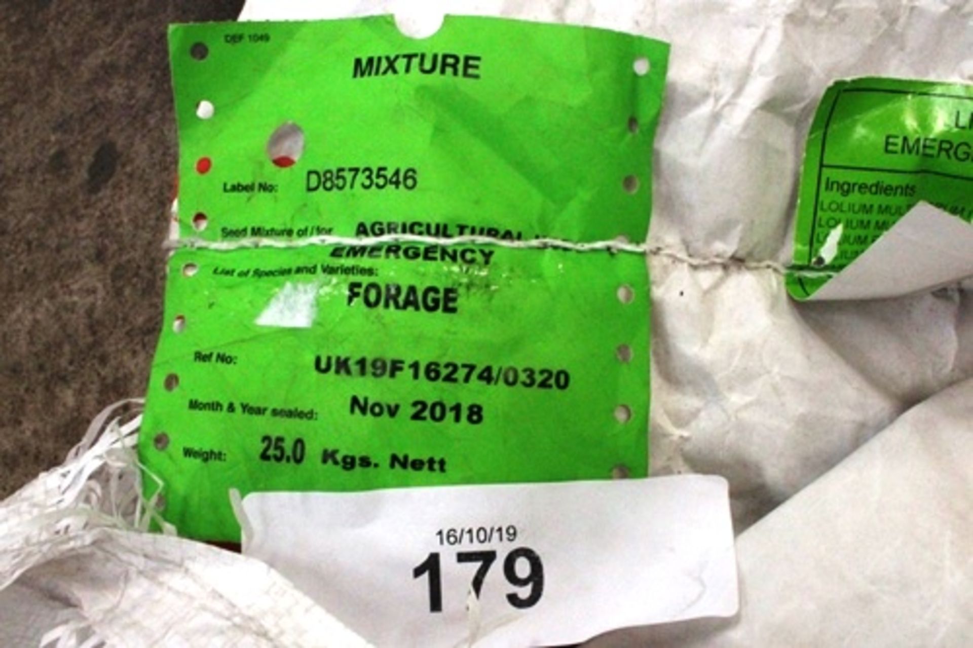 1 x 25kg bag of agricultural emergency forage grass seed (GS15)