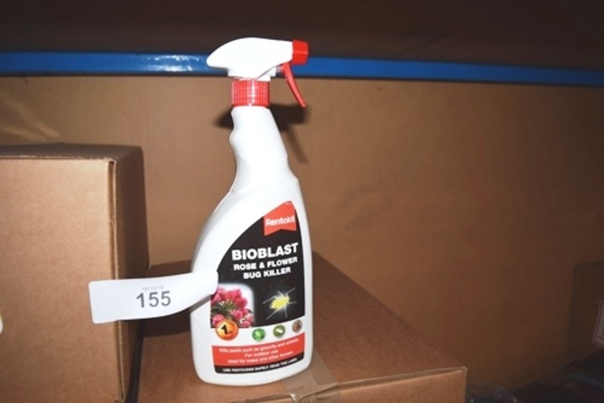 Approximately 216 x 1ltr bottles of Rentokil bro blast spray rose & flower bug killer, expiry 08/