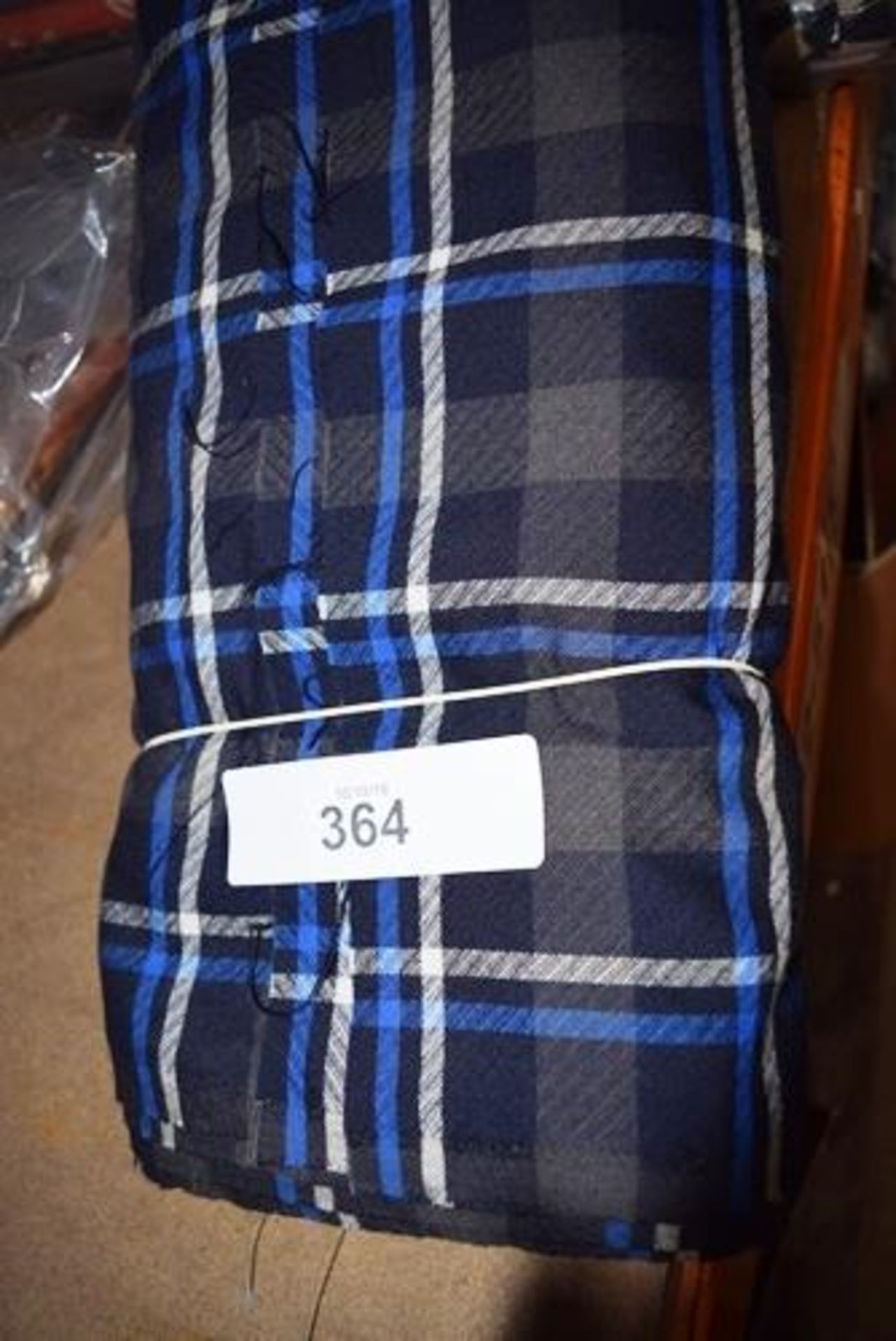 A length of navy, blue and white check tartan material - New (GS19)