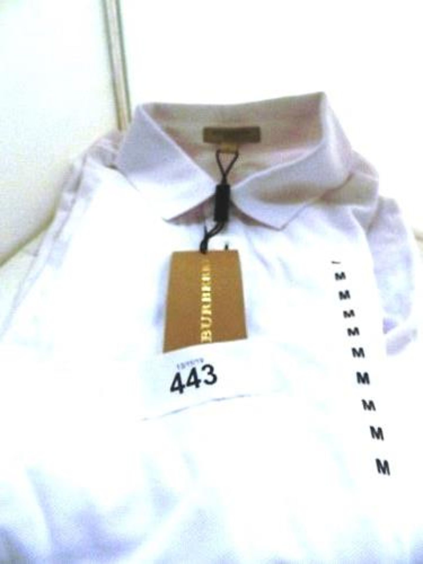 1 x Burberry Wheeler white polo shirt, size small - New (C13E)