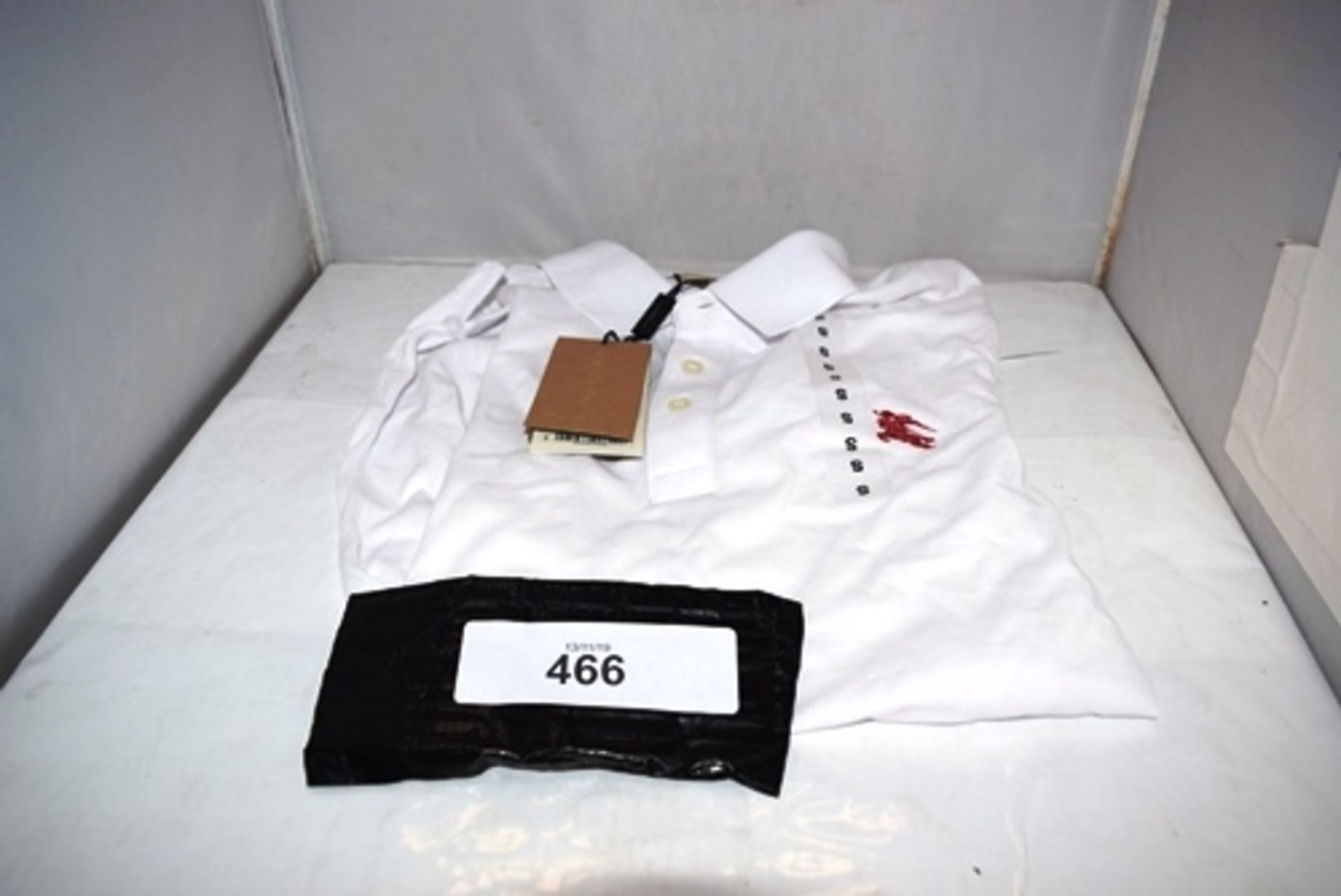 1 x men's Wheeler white polo shirt, size small, RRP £125.00 - New (C14A)