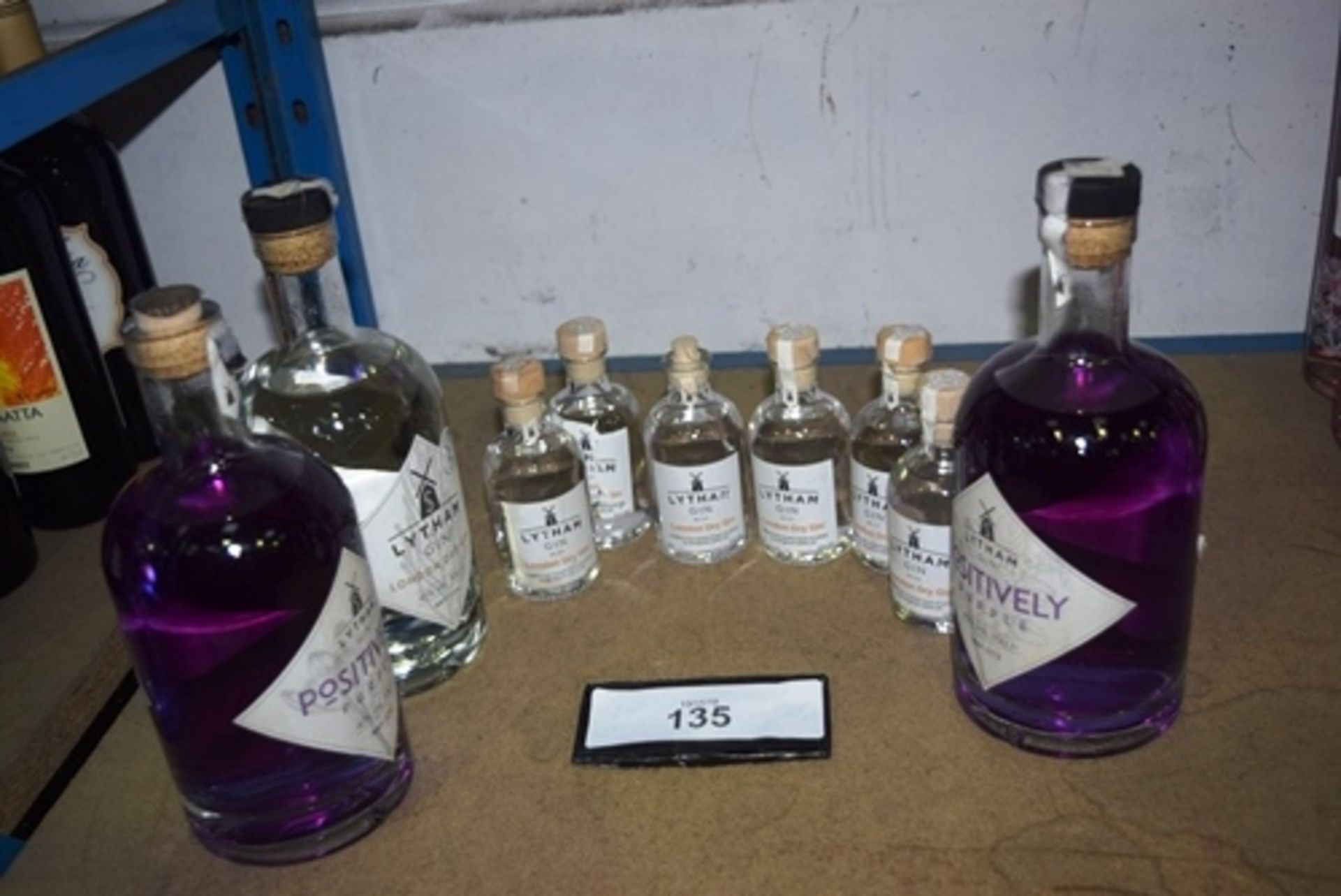 2 x 70cl bottles of Lytham Positively Purple Gin, 1 x 70cl bottle of Lytham London Dry Gin and 6 x