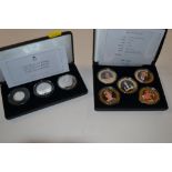 A set of three Princess Diana solid silver proof c