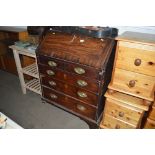 A 19th Century mahogany bureau fitted two short ov