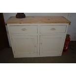 A part painted two drawer sideboard